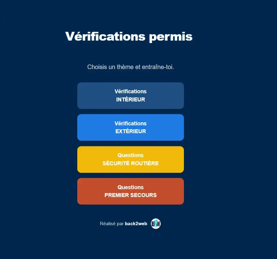Aperçu du site App de Vérification Permis